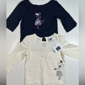 Janie and Jack 3/4 sleeve tops, 6-12 months
